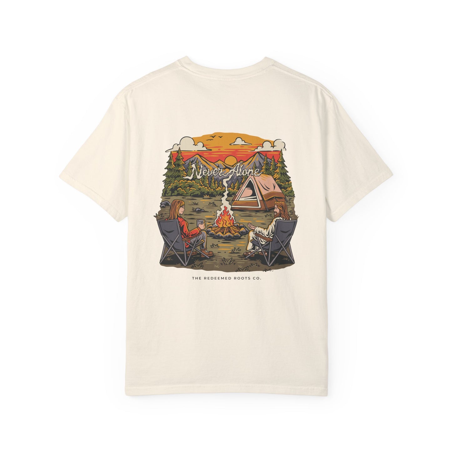 WOMEN NEVER CAMP ALONE T-SHIRT