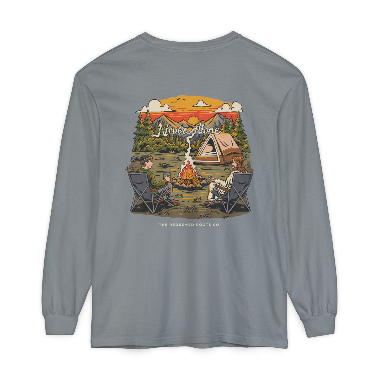 MEN NEVER CAMP ALONE LONG SLEEVE