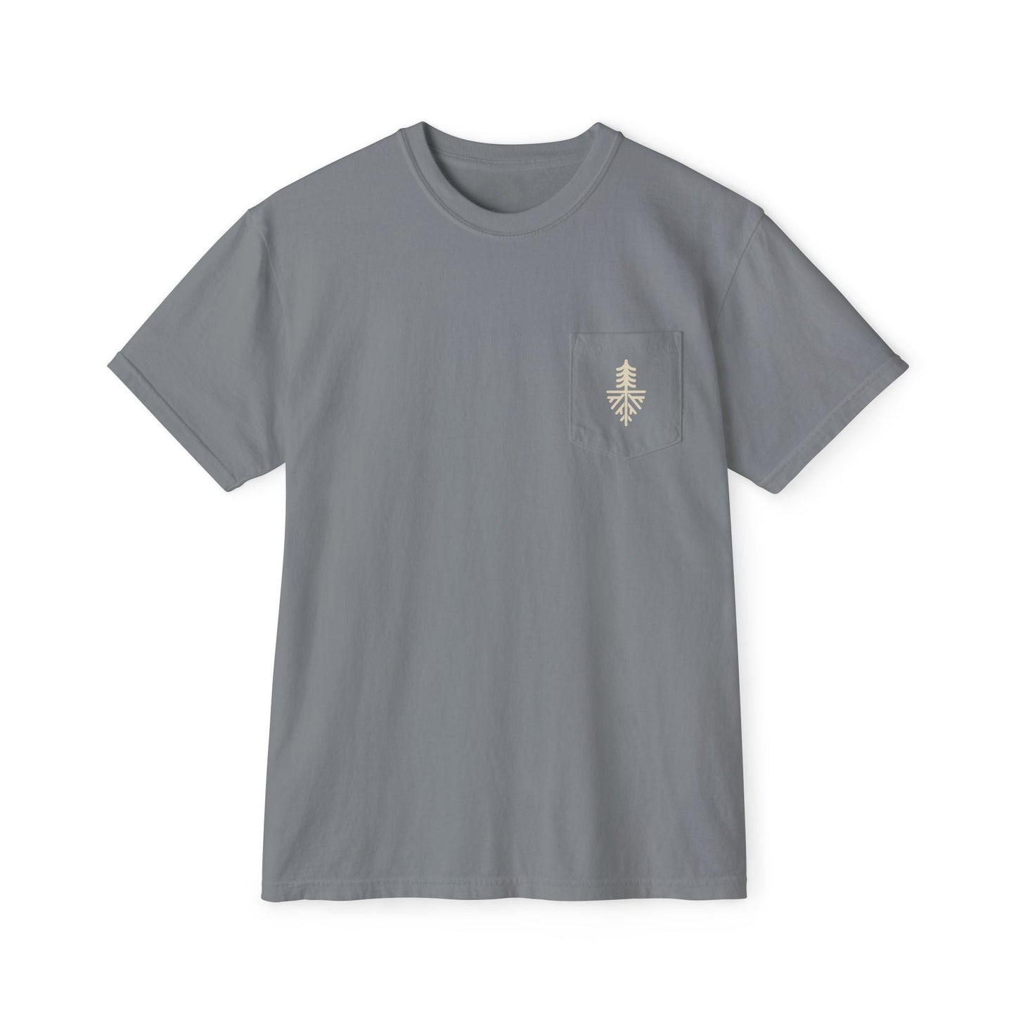 MEN NEVER CAMP ALONE POCKET TEE