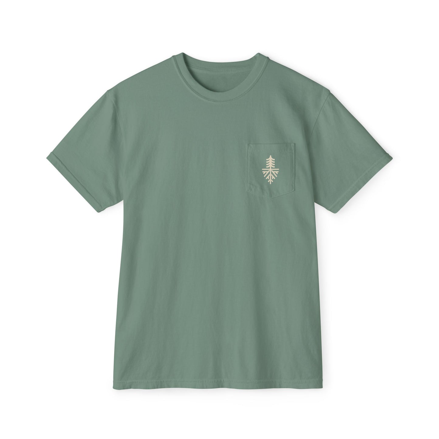 MEN NEVER CAMP ALONE POCKET TEE