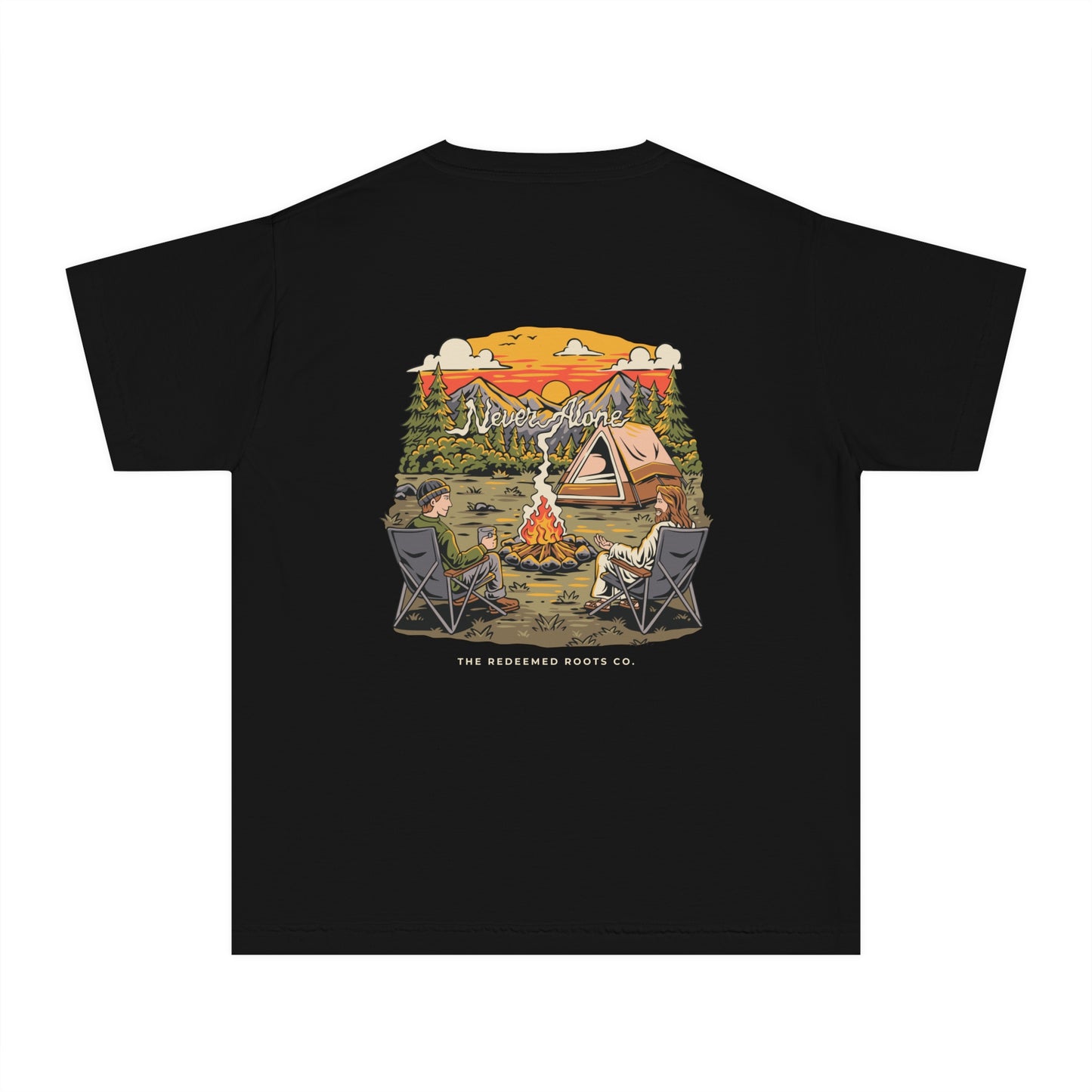 BOYS NEVER CAMP ALONE T-SHIRT