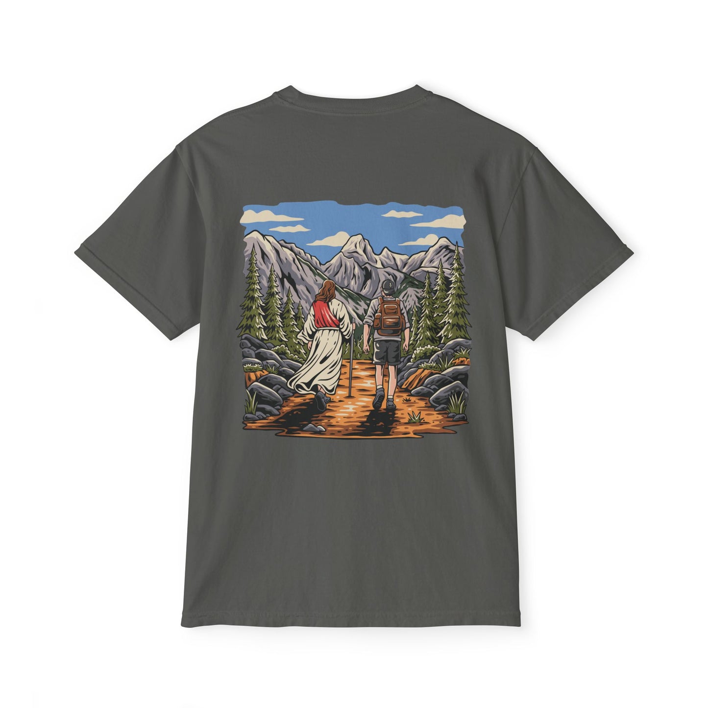 NEVER HIKE ALONE POCKET TEE