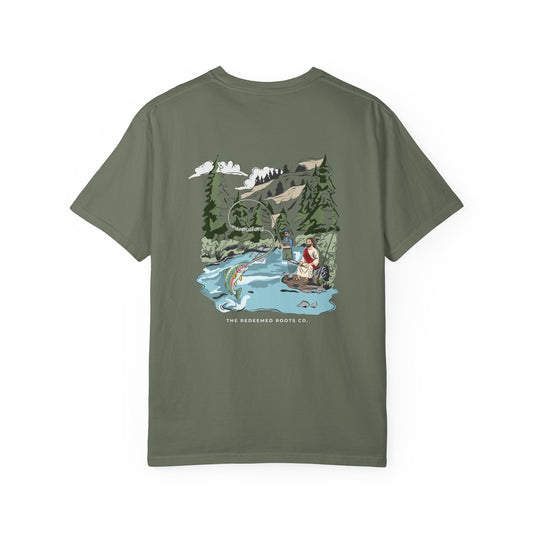 MEN NEVER FLY FISH ALONE TEE