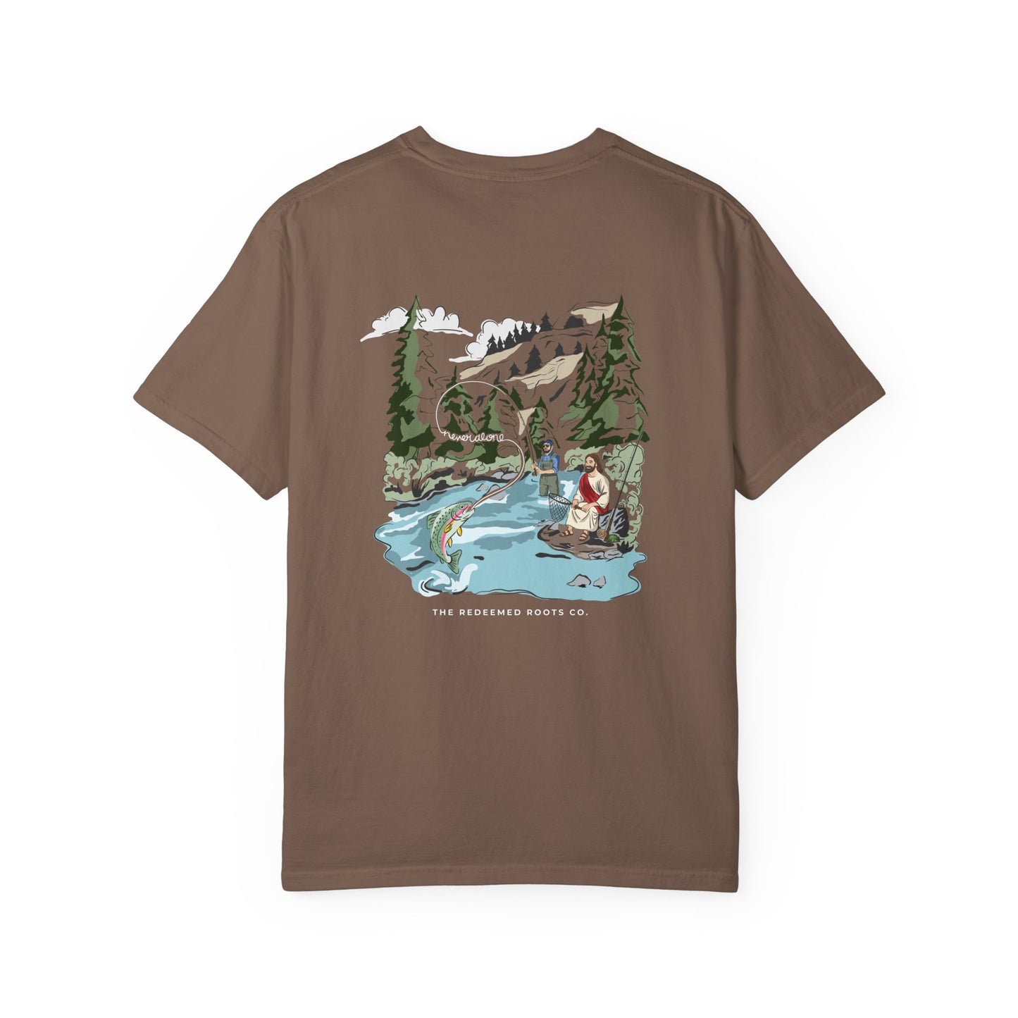 MEN NEVER FLY FISH ALONE TEE