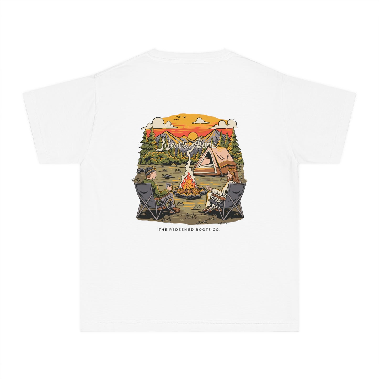 BOYS NEVER CAMP ALONE T-SHIRT