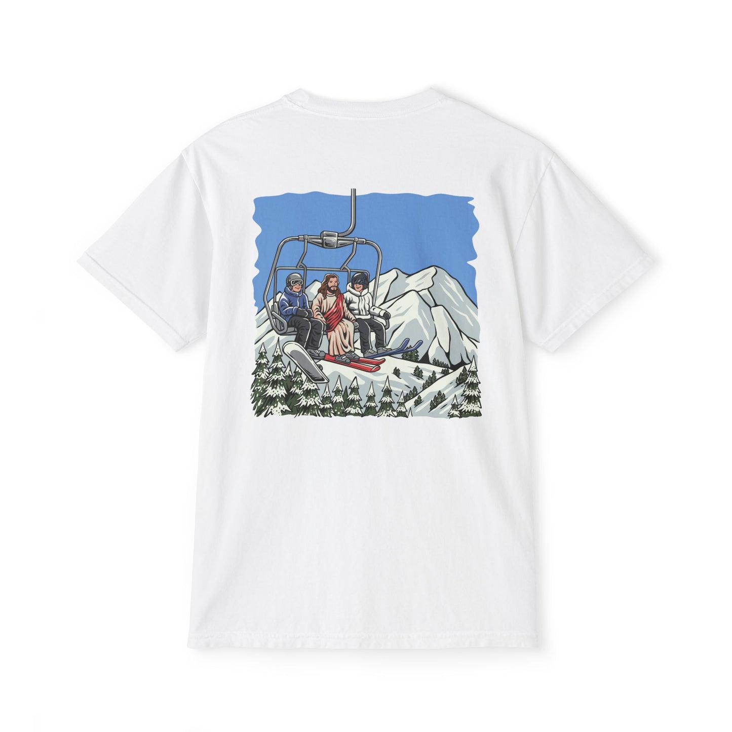 NEVER SKI ALONE POCKET TEE