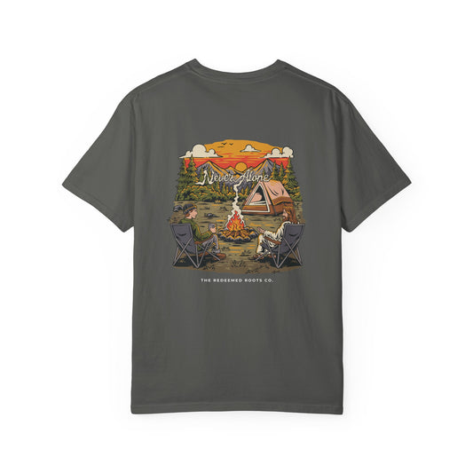 MEN NEVER CAMP ALONE TEE