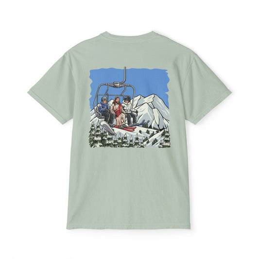 NEVER SKI ALONE POCKET TEE