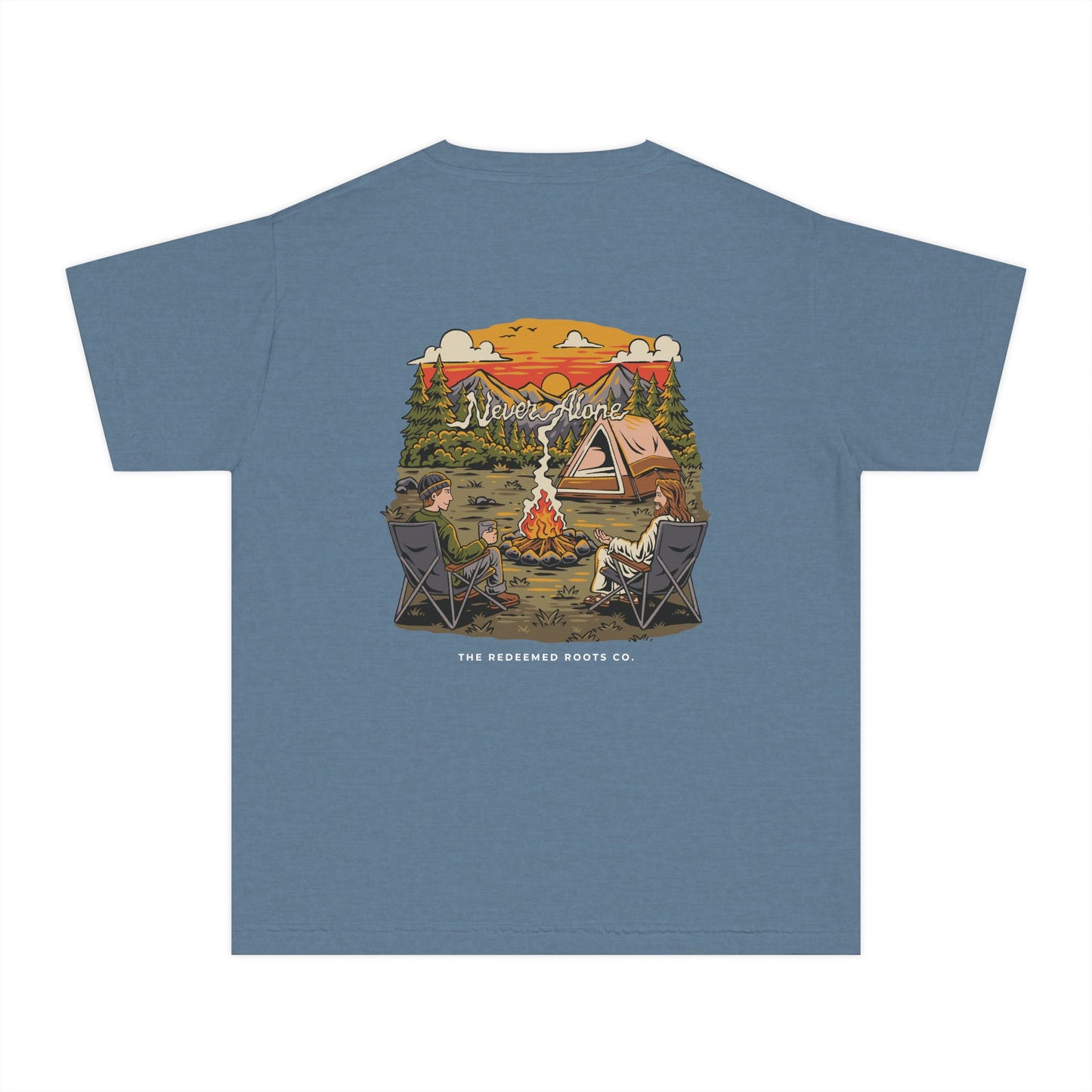 BOYS NEVER CAMP ALONE T-SHIRT