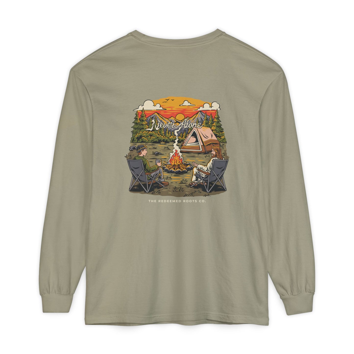 MEN NEVER CAMP ALONE LONG SLEEVE