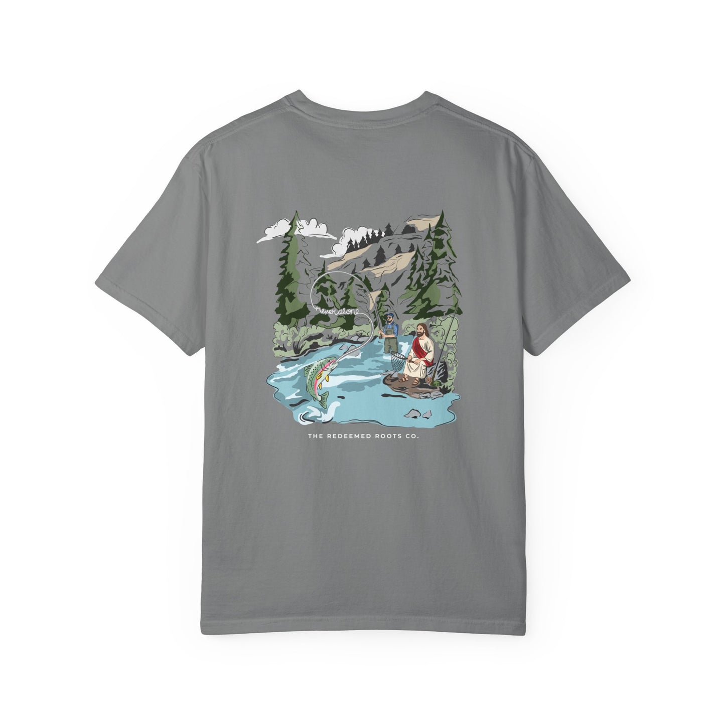 MEN NEVER FLY FISH ALONE TEE