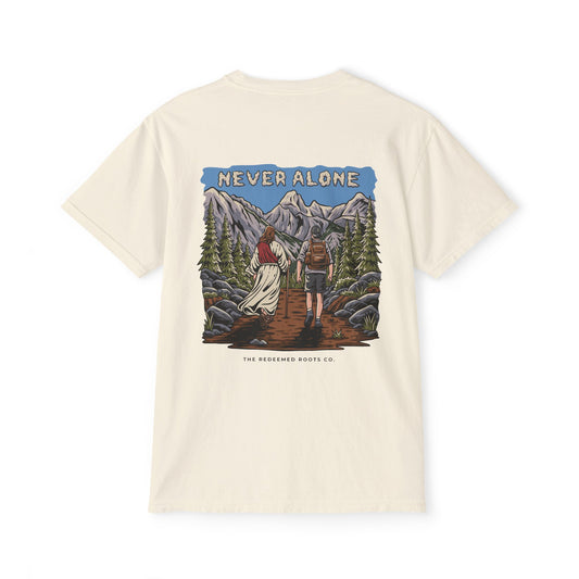 MEN NEVER HIKE ALONE POCKET TEE