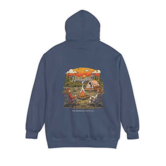 WOMEN NEVER CAMP ALONE SWEATSHIRT