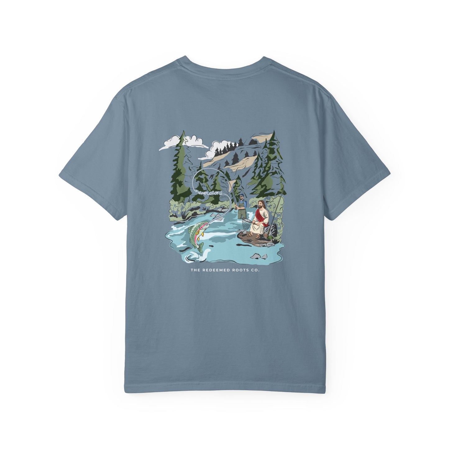 MEN NEVER FLY FISH ALONE TEE