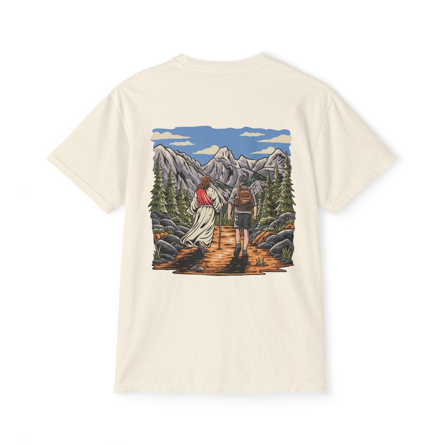 NEVER HIKE ALONE POCKET TEE