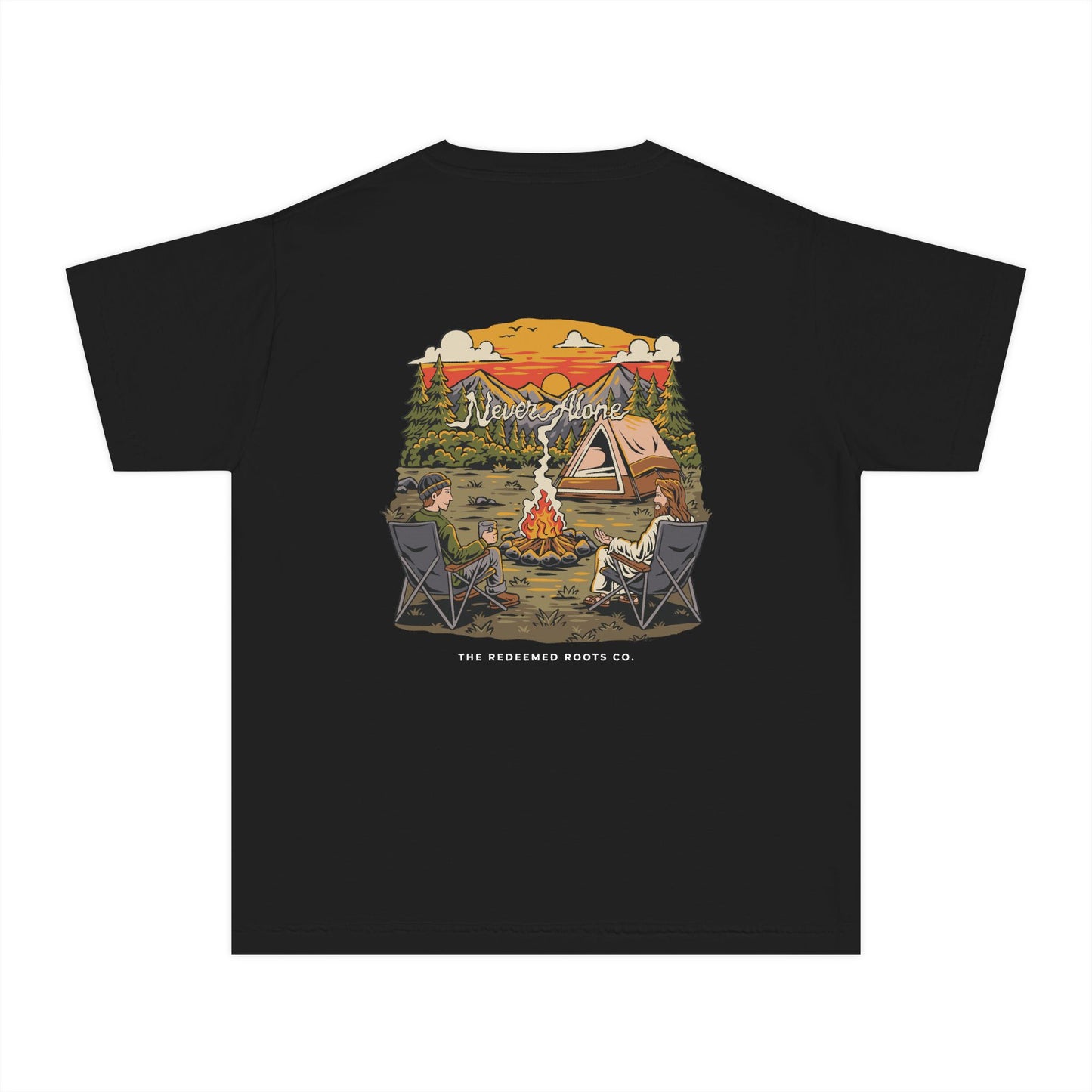 BOYS NEVER CAMP ALONE T-SHIRT