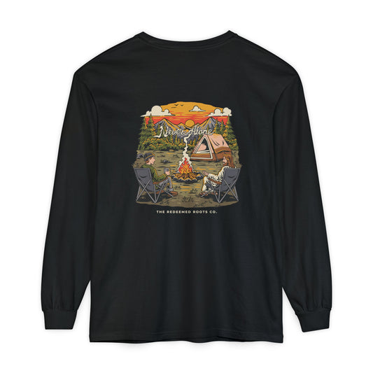 MEN NEVER CAMP ALONE LONG SLEEVE