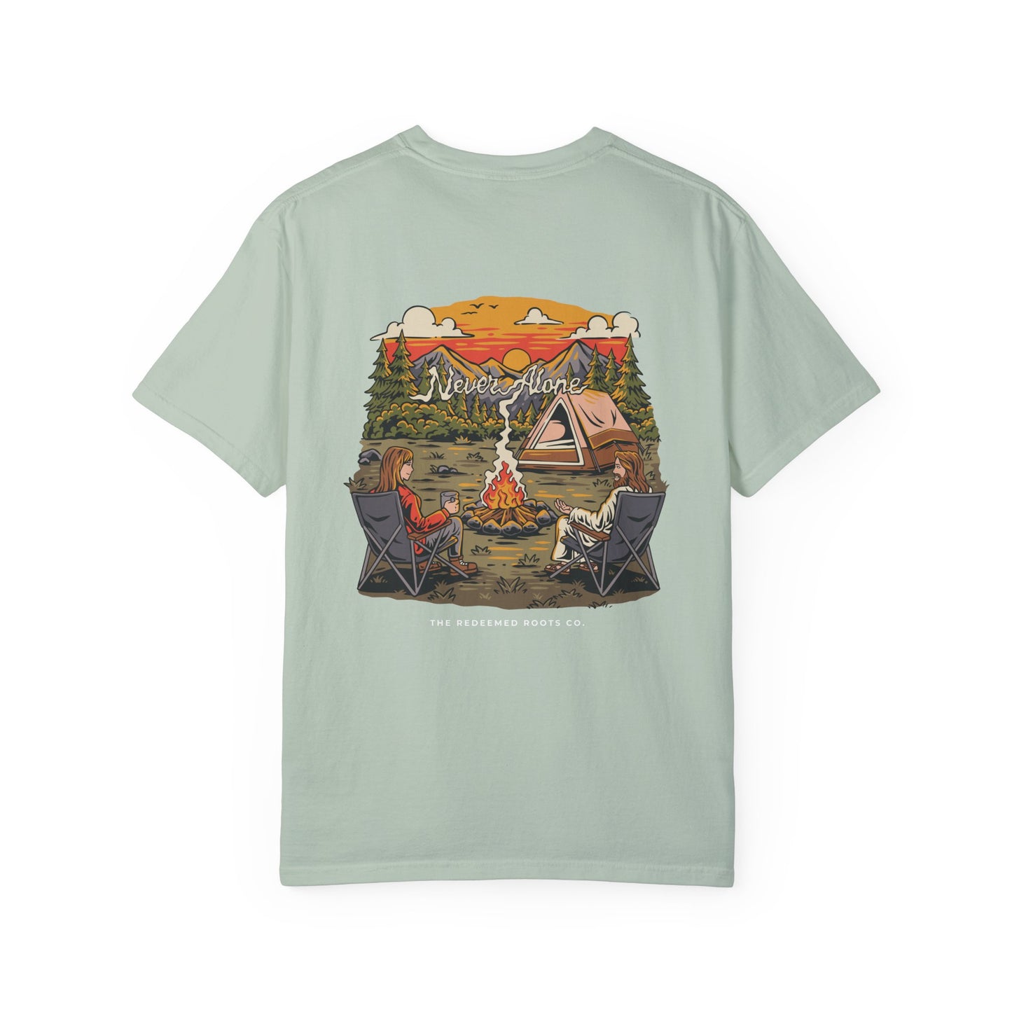 WOMEN NEVER CAMP ALONE T-SHIRT