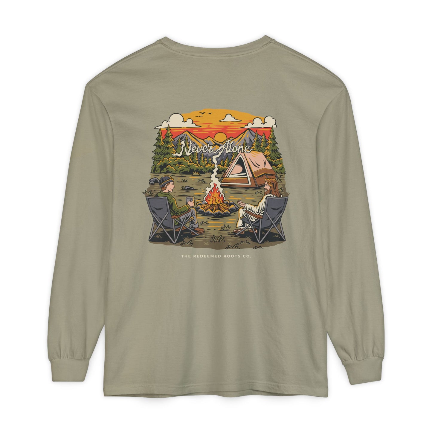 MEN NEVER CAMP ALONE LONG SLEEVE